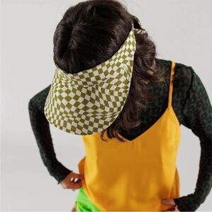 Baggu Visor Hat - Moss Trippy Checker